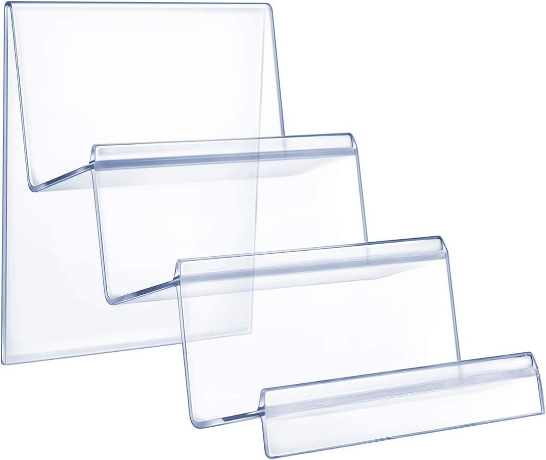 DOITOOL Clear Acrylic Purse Display Stand Holder Wallet Stand 3 Tier Handbag Purse Display Stand Glasses Holder Jewelry Display Riser Shelf for Home Decoration and Organizer