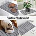 Stone Dish Drying Mat for Kitchen Counter Collapsible 24"(L)16 (W) Super Absorbent Diatomaceous Earth Dish Drying Mat, Grey Kitchen Counter Mats for Dishes ,Bottles, Cups, Match Any Countertop