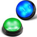 BEAN LIEVE 2-Pack Game Buzzers - Super Bright 4-LEDs, Unique Sounds, Compact Portable & Lock Switch - Trivia Buzzer for Classroom, Family Feud - Teachers, Adults, Kids (Buzzers for Trivia Games), 3.5 x 3.5 x 1.7 inches