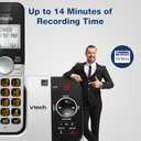 VTech VG232-2 Cordless Phone with Answering Machine - 2 Handsets, Large Backlit Display, Big Buttons, Full-Duplex Speakerphone, Caller ID, 14-Min Digital Answering System, Easy Setup - Silver/Black