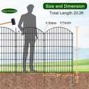 FOREHOGAR Metal Garden Fence 48in (H) x 20.3ft (L), 8 Panels + 9 Stakes Dog Fence Border Fence Animal Barrier, No Dig Garden Fencing for Yard Flower Bed Lawn Patio Outdoor, CTW4808 Black
