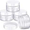Patelai 4 Pieces Round Wide-mouth Leak Proof Plastic Container Jars with Lids for Travel Storage Makeup Beauty Products Face Creams Oils Salves Ointments DIY Making(1 Ounce,White)