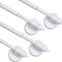 Magnetic Curtain Rods for Metal DoorsMulti-Use Adjustable Appliance for Windows Iron Steel Places16-28 InchWhite4 Pack