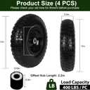 Taifa 4 PCS 13 Inch Rubber Solid Flat Free Replacement Tires and Wheels 4.00-6 with 5/8'' Axle Bore Hole, Air Less Wheel for Wheelbarrow/Wagon/Hand Truck/Trolley/Garden Scooter etc.