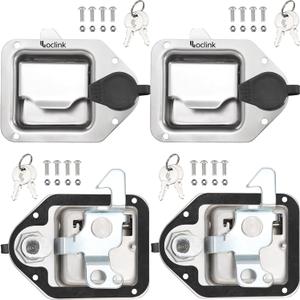 Truck Box Latch Replacement kit, Paddle Latch Tool Box Locks with Keys,Truck Box, Trailer Door, RV, Camper, Storage Box, 4.4" L x 3.3" W