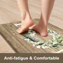 KIMODE Kitchen Mats Cushioned Anti Fatigue, Farmhouse Kitchen Rugs, Kitchen mats for Floor 2 Piece, Comfort Padded Kitchen Floor Mats for Sink, Laundry, Office, Desk Khaki 17"x59"+17"x29"