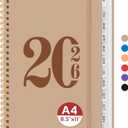 2026 Planner, Weekly and Monthly Calender Planner, Jan 2026 to Dec 2026, Hardcover 2026 Calendar Book with Tabs & Inner Pocket, Office Home School Supplies for Women & Men - A4 (8.5" x 11"), Oat Brown