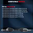 cciyu Front CV Axle Shaft Assembly Fit 2014-2016 for Chevrolet Impala Limited V6 3.6L,2012-2013 for Impala V6 3.6L Right (Passenger Side) 17014009 CV Joints Shaft Asssembly
