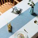 Oubonun Tablecloths for Rectangle Tables, Cotton Linen Waterproof Farmhouse Table Cloth with Boho Tassels Wrinkle Free, Wipeable & Washable for Kitchen & Dining, 55''x70'', 4-6 Seats