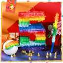 Sratte Rainbow Number Piata Multicolor Piata Small Birthday Party with Blindfold Stick and Confetti for Birthday Anniversary Cinco De Mayo Fiesta Party Decor(Number 5)