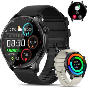 Smart Watch for Men Women Fitness: Waterproof Make Answer Call Smart Watches for Men Running Smartwatch for Android/iPhone Samsung Compatible Digital Mens Watches Activity Pedometer Heart Rate Monitor (Black)