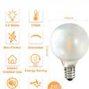 25Pack G40 LED Replacement Light Bulbs, 0.6W Frosted White LED Globe Bulbs for Outdoor String Light (E12 / C7 Screw Base Sockets), Warm White 2700K, Dimmable