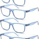 Large Reading Glasses Mens Oversized Wide Readers +2.50 Lightweight Square Magnifying Cheaters for Men W/Big Head 2 Pack