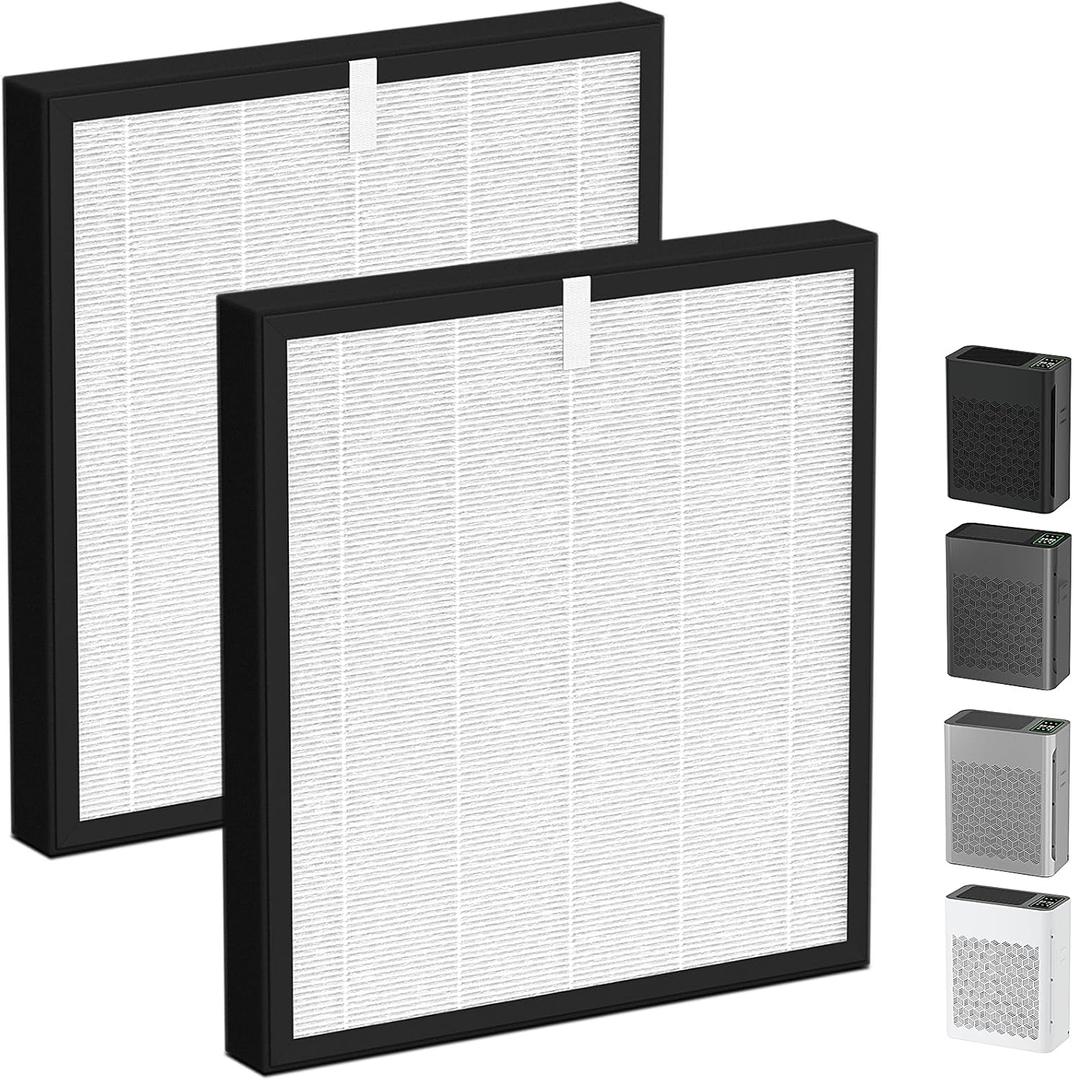 TZ-K2 Replacement Filter Compatible with ToLife Air Puri-Fier Filter TZ-K2-A, 3-in-1 H13 HEPA with Activated Carbon and Pre-Filter, 2 Pack