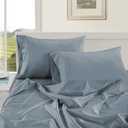 LANE LINEN Luxury Hotel Style 100% Egyptian Cotton Bed Sheets King Size – Mercerized Cotton, No-Pill, Fade-Resistant, Sustainably Produced King Bedding Set – Riviera Mist
