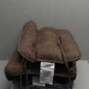 downluxe Indoor Chair Cushions for Dining Chairs, Tufted Overstuffed Textured Foam Kitchen Chair Pads with Ties and Non-Slip Backing, 15.5" x 15.5" x 4", Brown, 4 Pack