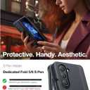 TORRAS Magnetic Armor Stand for Samsung Galaxy Z Fold 6 Case with S Pen Holder, MIL-Grade Hinge Protection, Compatible with MagSafe, Invisible Kickstand, Slim for Galaxy Z Fold 6 Case, Black