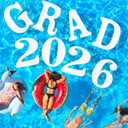 Arrowbash Large Grad Prom 2026 Floating Letters 20 x 15 Inch Pool EVA Foam Letters 2026 Graduation Pool Party Decorations Congrats Party Decor