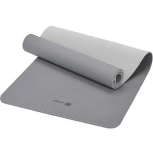 KEEP 7mm Thick Yoga Mat - Eco-Friendly TPE Non Slip Exercise Mat for Women, 72"x24" Double-Color Workout Mat for Home Fitness, Pilates & Stretching (Carrying Strap Included) (Grey Silver)