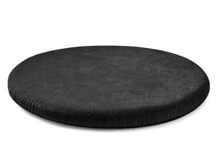Xirggur Memory Foam Seating Pads, Faux Leather Waterproof Round Cushions,16"x16"x2" Soft Seat Cushion for Learning Sitting Chair Yoga and Meditation (Black)