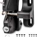 Self-Locking Gate Latch, 2-Sided Key Lock, Black Fence Hardware for Wood Metal Vinyl Gates