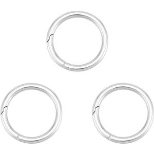 UNICRAFTALE 3pcs Spring Gate Rings Stainless Steel Spring Snap Clip Hooks Trigger Carabiner Clips Round O Rings Metal Keyring Buckle Clasps for Bag Purse Strap Key Chains35x3.5mm