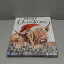 2 pcs Christmas Highland Cow Wall Decor:Merry Christmas Canvas Wall Art Cow Pictures Farm Animal Prints Xmas Holiday Decorations Farmhouse Country Wall Hangings Paintings for Living Room 12x15 Inch