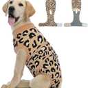 Kuoser Dog Recovery Suit for Dogs After Surgery, Professional Surgical Onesie for Female Male Dogs Spay Neuter, Soft Dog Surgery Suit Bodysuit for Abdominal Wounds Skin Disease, Coffee Leopard, Small