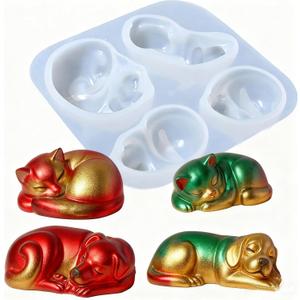 Resin Molds Silicone Cat Dog Molds for Epoxy Resin Casting Animal Plaster Concrete Soap Molds
