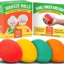Squeeze Balls for Hand Therapy - Set of 4-Hand Exercise Balls for Arthritis & Carpal Tunnel - Stress Ball for Adults Therapy with Printed Guide Book and Videos