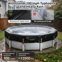 QH.HOME 550D 33 Ft Round Winter Pool Cover Tear Resistant Heavy Duty Fabric
