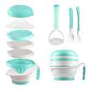 Matyz Versatile Baby Food Maker Set - Toddler Mill with Mash Bowl, Hand Masher, Citrus Juicer, Grater - Making Homemade Baby Food - Fruits and Vegetables Masher - No BPA (Mint Green)
