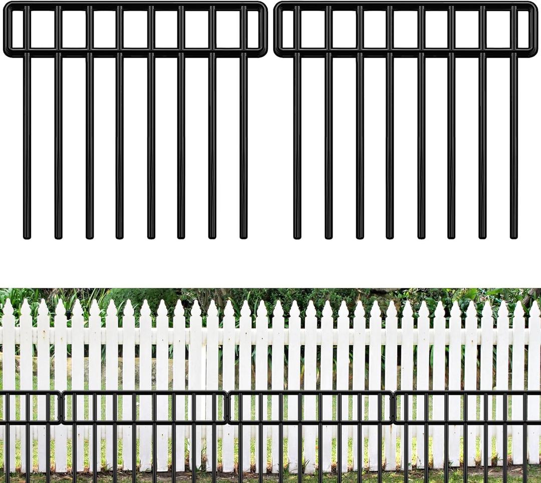 14 Panels 20Ft(L) X 13Inch(H) Garden Fence Animal Barrier - 14 Pack No Dig Fence Animal Barrier Fence Panel Metal Fencing Edging Border for Dog Rabbits and Outdoor Patio Yard Decorative Bottom Blocker