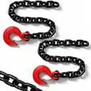 G80 1/2"x 36" Trailer Safety Chains with Hooks,2-Pack,EP Black | Heavy Duty Trailer Chains with G70 Safety Hooks|12000lbs Working Load,48000lbs Break Strength,Truck,Utility Trailers,Boat,Tow