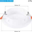 PATIKIL 2Pack 8" Spring Ceiling Cover Plate, Recessed Light Trim Wall Mount Downlight Hole Cap Decorative Panel with Buckle Suitable for 6.1-7.5" Round Hole Glass Ceiling Openings, White