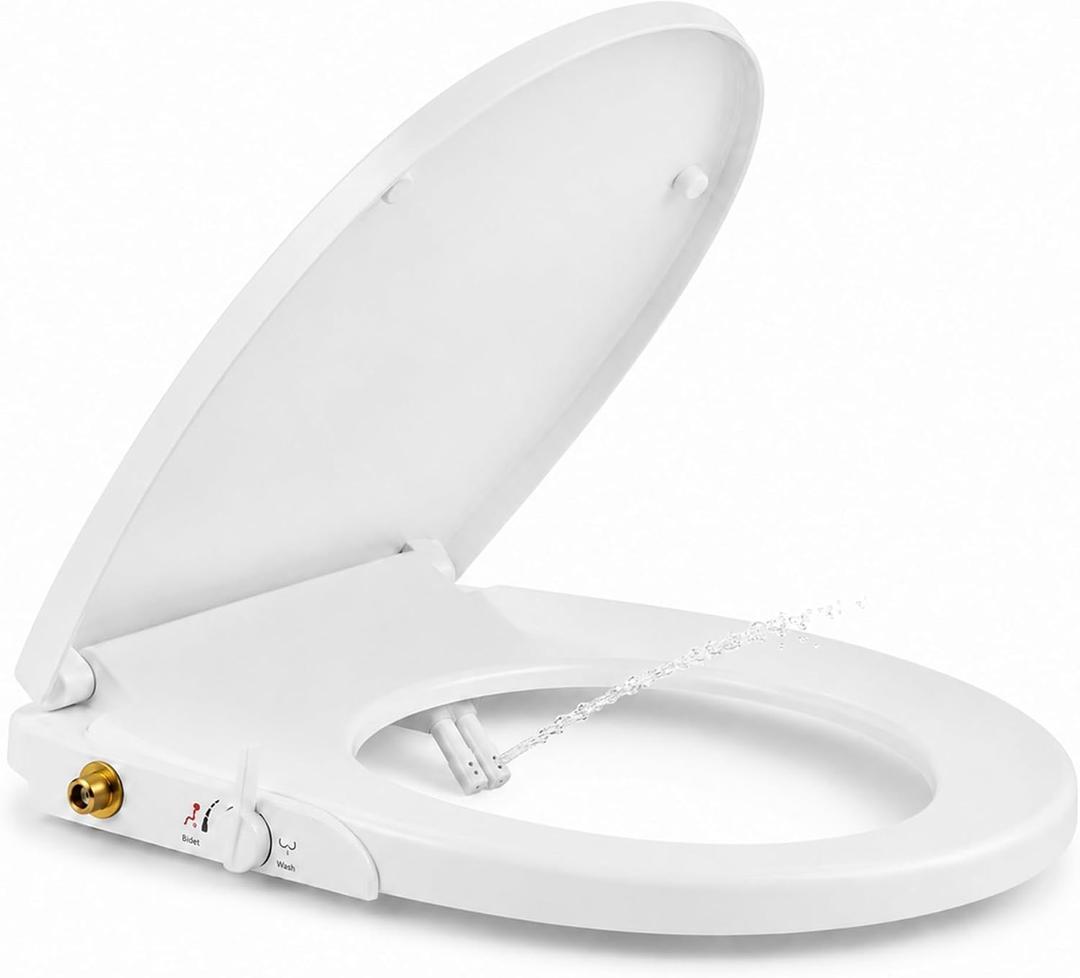 Garvee Bidet Toilet Seat, Non-Electric Round Quiet Close Toilet Seat
