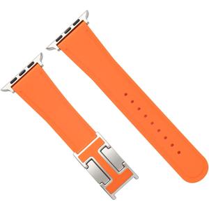 Magnetic Leather Band Compatible with Apple Watch Ultra, SE & Series 10-1 (49mm/46mm/45mm/44mm/42mm/41mm/40mm/38mm), Soft Silicone & Leather Patchwork Strap for Men & Women