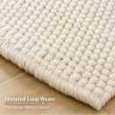 Large Wool Loop Area Rugs, Handwoven Rug – White, 8 x 10 Feet
Handwoven Natural Wool Farmhouse Boho Area Rug for Living Room, White Wool Floor Carpet, 8 x 10 Feet
