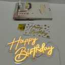 Happy Birthday Neon Sign for Wall Decor, Warm White LED Neon Light Signs, Art Decoration Happy Birthday Neon Light Sign for All Birthday Party Decoration with 2 Pcs Pasters (1712 Inch)