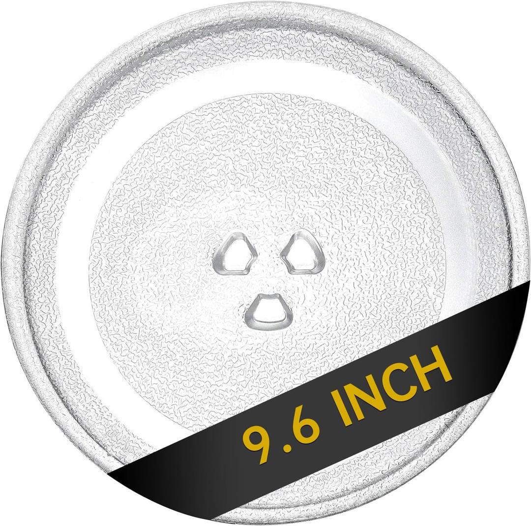 9.6" Microwave Glass Turntable Plate, 9.6" / 24.4cm Microwave Tray Replacement Glass Plate, Glass Tray Replacement for LG, GE, Magic Chef, Hotpoint, Panasonic, Kenmore, etc