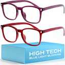 livho High Tech Blue Light Glasses - Advanced Blue Light Blocking Computer Glasses - Screen Fatigue & UV Protection (*B9 Wine Red + Dark Purple)
