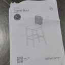 Nathan James Beacon Bohemian Boucle Bar Stool with Back, Bar Height Kitchen Island Chair, Seagrass Bar Stool, Cream Boucle/Brushed Light Brown, Set of 2