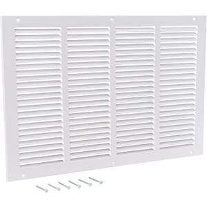 EZ-FLO 20 x 12 Inch (Duct Opening) Return Air Vent Cover for Wall or Ceiling, Solid Steel Return Air Grille, HVAC Vent Cover, White, 61644