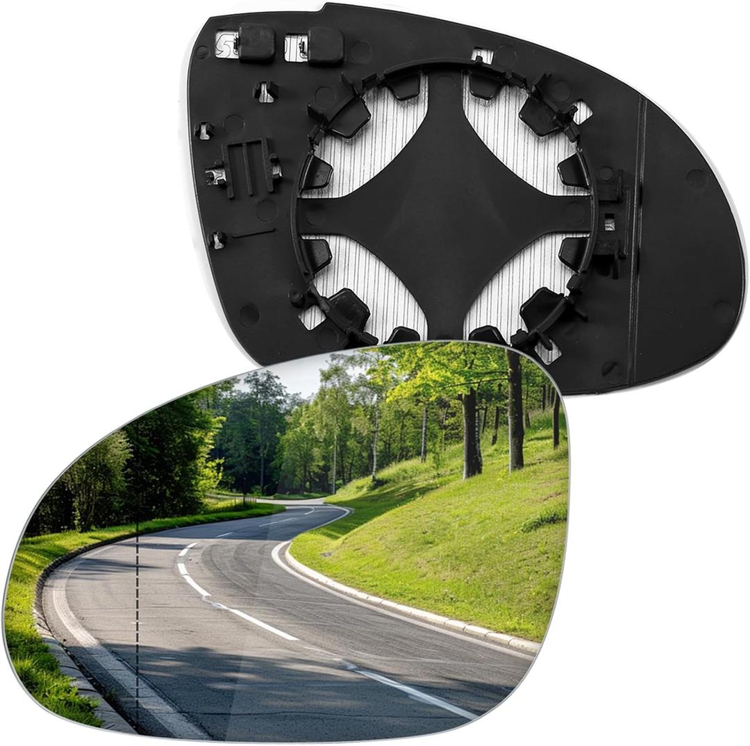 Driver Side Mirror Replacement for Volkswagen VW 2006-2009 Golf GTI MK5 Golf Rabbit 2005-2010 Passat Jetta 2011-2014 Jetta Sportswagen 2007-2008 EOS 2008 R32 - Left Heated Mirrors Glass