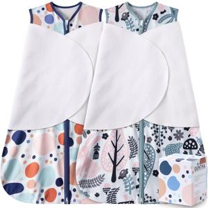 Newborn Sleep Sack Baby Swaddle,3-Way Adjustable Wearable Blanket,100% Rayon Cotton Swaddling Sleeping Bag (Rabbit&Rocks, 3-6 Months)