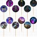 Video Game Cupcake Toppers – Battle Royale Party Cake Decorations