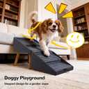 17.13" H Dog Stairs for Small Dogs, 2-in-1 Pet Steps & Ottoman - Foldable Dog Stairs for Couch, Non-Slip Wooden Pet Stairs for Puppy Senior Injured Dogs