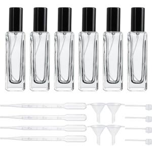 YU FENG 6 Pack Clear Glass Perfume Sprayer Bottle, 30ml Portable Perfume Fine Mist Sprayer, Empty Refillable Travel Perfume Bottle