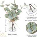 Muhanjia Artificial Eucalyptus Stems in Glass Vase with Faux Water,3Pcs Fake Plant with Double-Sided Green Leaves for Centerpiece(Double-Sided Green Eucalyptus)