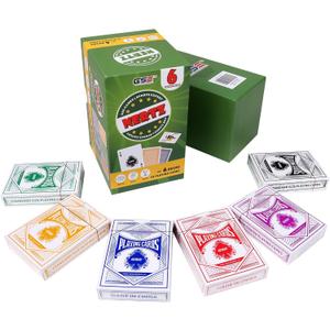 GSE Games & Sports Expert 6-Deck Nertz Card Game, Standard Playing Cards Bulk with 6 Unique Colors, Multiplayer Solitaire Cards Compatible with Poker, Blackjack, Rummy, Go Fish, Bridge